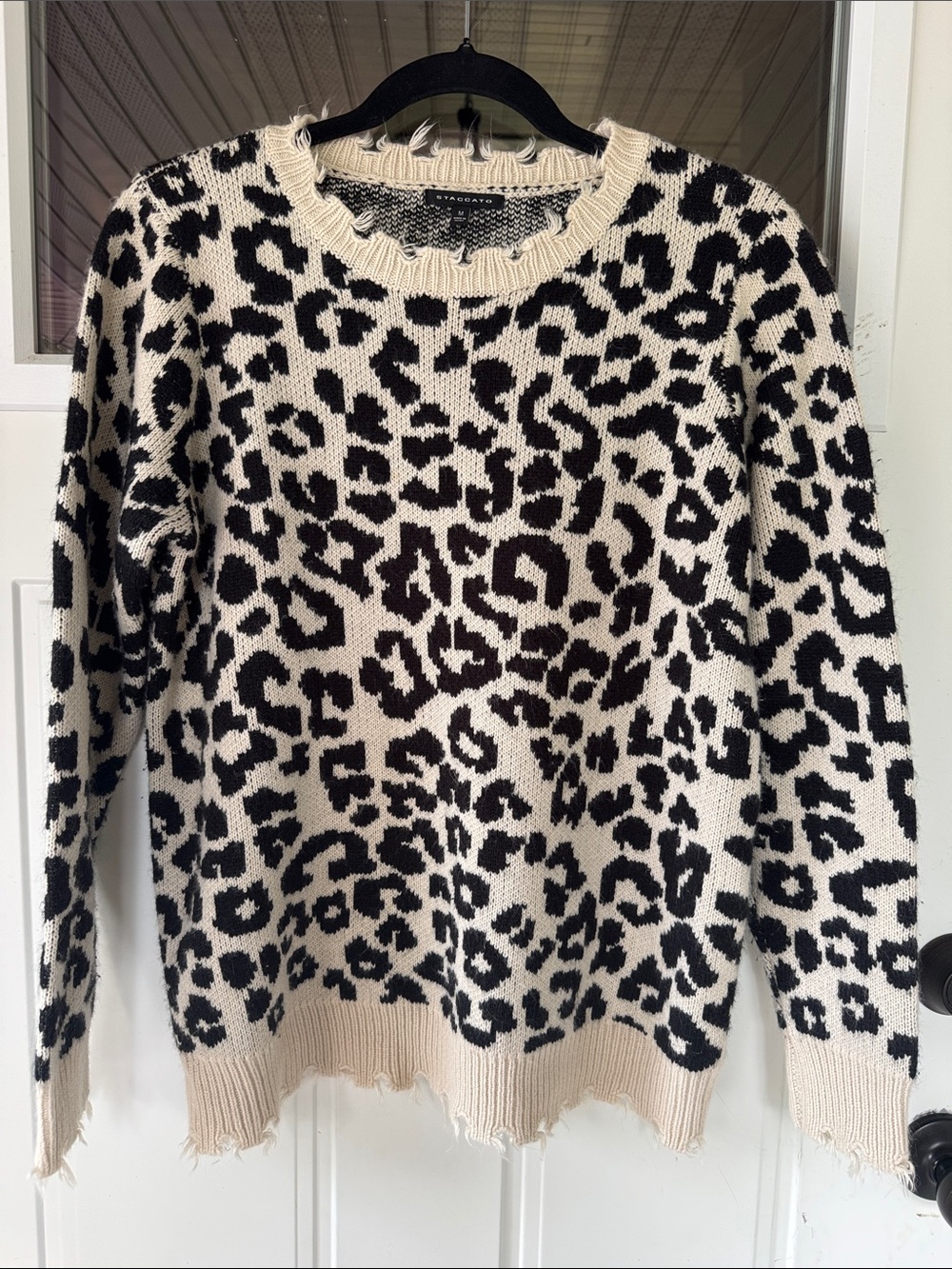 Staccato Cream & Black Leopard Crewneck Sweater